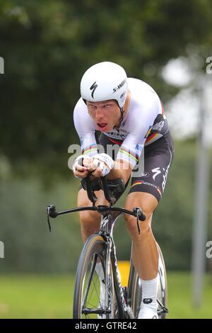 Bristol, UK.  10. September 2016. Tour von Großbritannien Bühne 7a, Zeitfahren.  Tony Martin von Etixx Quick Step gewinnt das Zeitfahren Credit: Neville Stile/Alamy Live News Stockfoto