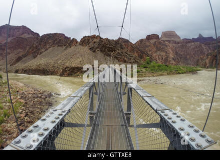 Grand-Canyon-Nationalpark USA Silber Brücke über Fluss Coloradoo Stockfoto