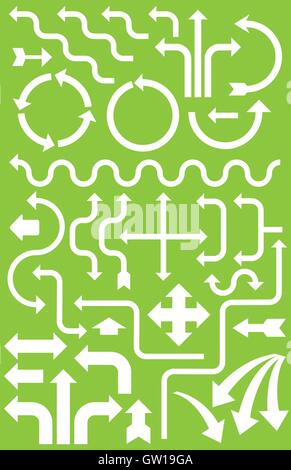 Mehr als 30 Vektorpfeile für Infografiken und andere Design-Projekten. Große Zeitersparnis für Flussdiagramme und vieles mehr. Einfach zu bearbeiten, Formen und Farben. Stock Vektor