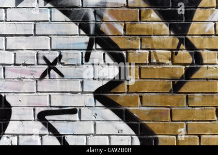 Detail des Graffiti Mauer des Wohnhauses - Hintergrund / Textur Stockfoto