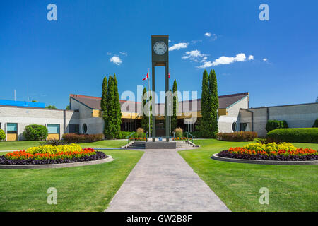 Das Rathaus in der Innenstadt von Winkler, Manitoba, Kanada. Stockfoto