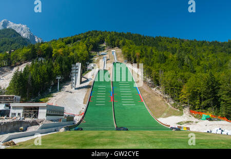 Skisprung-Hügel in Planica, Slowenien Stockfoto