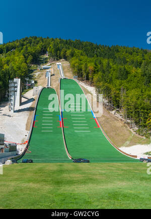 Skisprung-Hügel in Planica, Slowenien Stockfoto