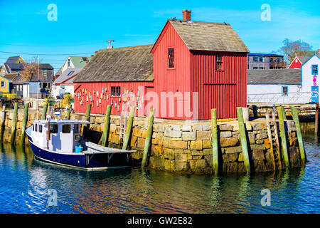 Motiv Nr. 1, Angeln Hütte befindet sich in Rockport Massachusetts Stockfoto