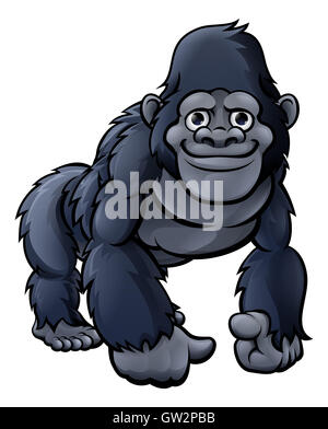 Eine niedliche freundliche Affe, Affe, Gorilla oder Schimpanse Comicfigur Stockfoto