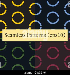 Nahtlose geometrische grünen Hintergrund-Set. Vektor-Illustration. Stock Vektor