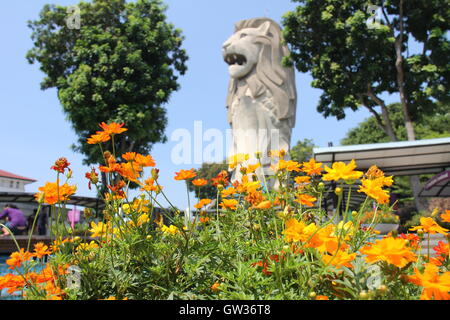 Merlion Statue in Sentosa Island, Singapur Stockfoto