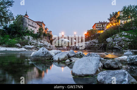 Stadt Kanal Ob Soci, Slowenien Stockfoto