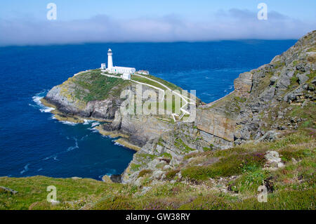 Meer-Nebel rollt in South Stack, Holyhead, Anglesey, Wales Stockfoto