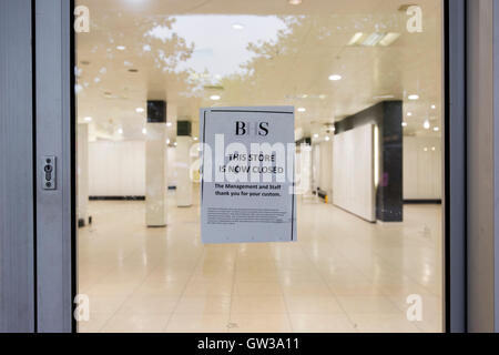 Ein leeres speichern BHS in Solihull, West Midlands. Stockfoto