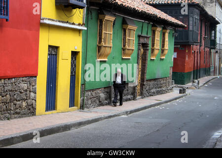 Bunte Straße in Bogotá Stockfoto