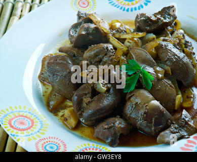 Hammel Niere gebraten. Uigurische Gericht zentrale asiatische Küche Stockfoto