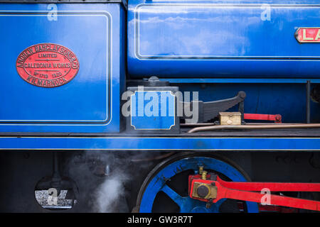 Detail von "Lady Nan", ein Oldtimer Dampflokomotive am East Somerset Railway, ursprünglich aus Kilmarnock, Schottland, 1920 Stockfoto