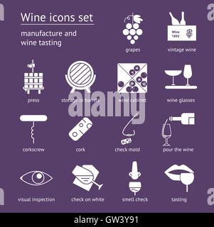 Wein-Ikonen-Sammlung Stock Vektor