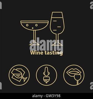 Wein-Ikonen-Sammlung Stock Vektor