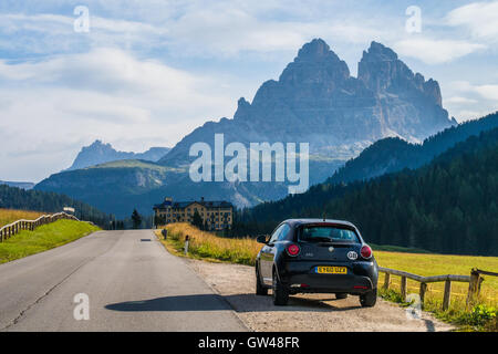 Landschaft ein paar hundert Meter von Misurina See, in der Nähe der Stadt Auronzo tun Cadore, Provinz Belluno, Region Venetien, Italien. Stockfoto