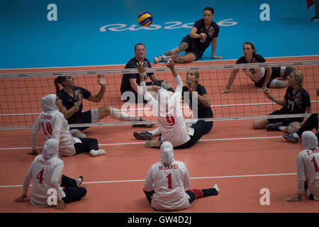 Rio De Janeiro, Brasilien. 10. September 2016. Paralympischen Spiele in Rio. Die USA gewannen 3: 0 voraus. Bildnachweis: Bob Dämmrich/Alamy Live-Nachrichten Stockfoto