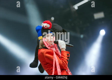 Nahaufnahme des Róisín Murphy auf der Hauptbühne des OnBlackheath Musik Festival 2106 Stockfoto