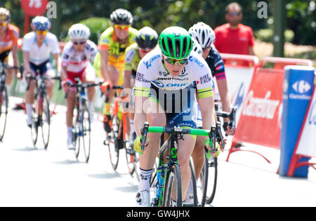 Madrid, Spanien. 11. September 2016. Ein Radfahrer von 'Orica-AIS"während des Tages-Rennens der UCI Women World Tour"Madrid Challenge"am 11. September 2016 in Madrid, Spanien. Bildnachweis: David Gato/Alamy Live-Nachrichten Stockfoto