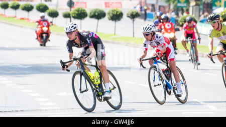 Madrid, Spanien. 11. September 2016. Anna Plichta (BTC Stadt Ljubljana) während das ein-Tages-Rennen der UCI Women World Tour "Madrid Challenge" am 11. September 2016 in Madrid, Spanien. Bildnachweis: David Gato/Alamy Live-Nachrichten Stockfoto