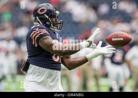 Houston, Texas, USA. 11. September 2016. Chicago Bears-Tight-End Greg Scruggs (87) erwärmt sich vor einem NFL-Spiel zwischen den Houston Texans und die Chicago Bears im NRG-Stadion in Houston, TX am 11. September 2016. Die Texaner gewannen das Spiel 23-14. Bildnachweis: Trask Smith/ZUMA Draht/Alamy Live-Nachrichten Stockfoto