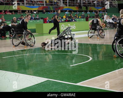 Rio 2016 Paralympics, Womans Rollstuhl-Basketball-Pool-Spiel zwischen Deutschland und Großbritannien Stockfoto