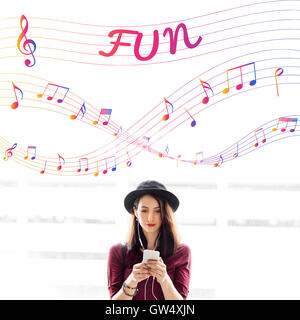 Musik Noten Entertainment Melodie hören-Konzept Stockfoto