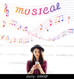 Musik Noten Entertainment Melodie hören-Konzept Stockfoto