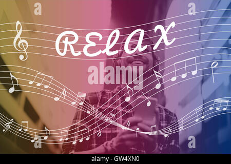 Melodie Musik Note Rhythmus Grafikkonzept Stockfoto