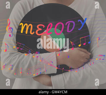 Melodie Musik Note Rhythmus Grafikkonzept Stockfoto