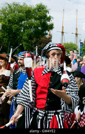 Liverpool, Vereinigtes Königreich. 10. September 2016. Piraten-Festival an der Albert Dock-Liverpool-UK. Ein Familien-Event mit einem Meerjungfrauen und Piraten Stockfoto