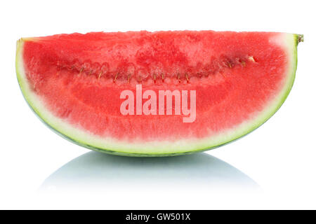 Wassermelone Stück frisches Obst Sommer isoliert auf weißem Hintergrund Stockfoto