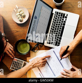 Versicherungsantrag Risk Assessment Sicherheitskonzept Stockfoto