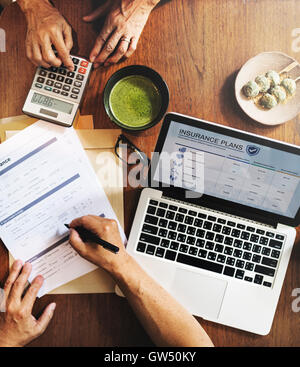 Versicherungsantrag Risk Assessment Sicherheitskonzept Stockfoto