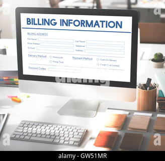 Rechnung Billing Information Form Grafikkonzept Stockfotografie Alamy