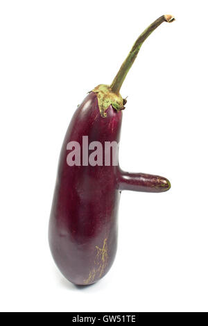 Gentechnisch veränderte Aubergine Gemüse isoliert auf weiss Stockfoto