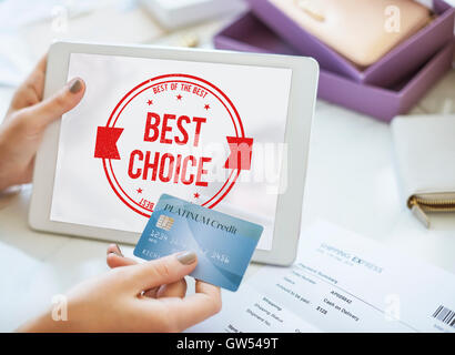 Best Choice Award Beste gewinnen Erfüllung Konzept Stockfoto