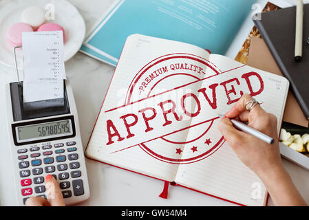 Zugelassenen zertifizierten Geschäftskonzept Stempel Stockfoto