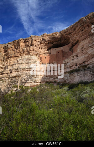 Montezuma Castle National Monument schützt in der Nähe von Camp Verde, Arizona Stockfoto