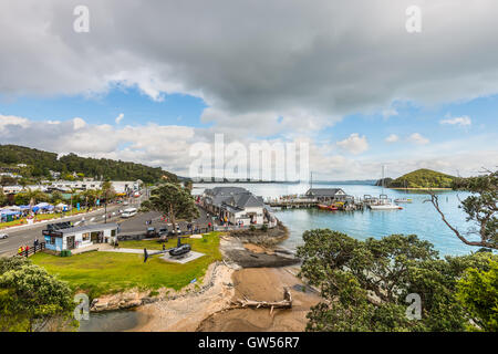 Blick über Paihia, Bay Islands, Nordinsel, Neuseeland, Pazifik. Stockfoto