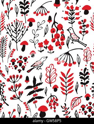 Hand-gezogene nahtlose Vektor-Muster Stock Vektor