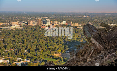 Stadt der Bäume Boise, Idaho im Lichte Morgen Stockfoto