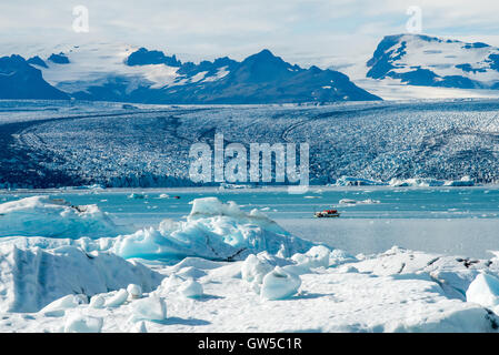 Vatnajökull-Gletscher entlang der Ringstraße im Süden Islands. Stockfoto