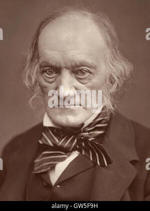 Sir Richard Owen KCB FRS (1804-1892) englischer Biologe, vergleichender Anatom und Paläontologe, der den Begriff dinosaurier prägte, aus dem wir das Wort Dinosaurier ableiten. Owen war ein ausgesprochener Kritiker von Charles Darwins Evolutionstheorie durch natürliche Selektion. Foto; c1878. Stockfoto