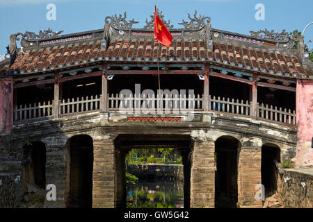 Historische japanische überdachte Brücke (5. / 6. Jh.), Hoi an ein (UNESCO Weltkulturerbe), Vietnam Stockfoto