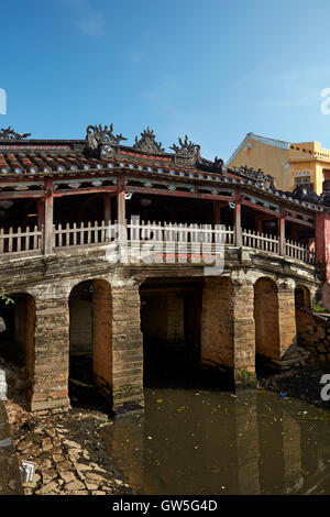 Historische japanische überdachte Brücke (5. / 6. Jh.), Hoi an ein (UNESCO Weltkulturerbe), Vietnam Stockfoto