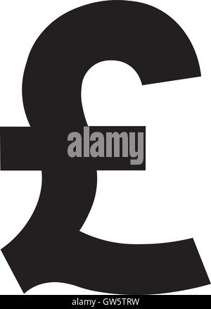 Britisches Pfund-Symbol. Pfund Sterling Geld Zeichen. GBP Währung Symbol, schwarz-Vektor-Illustration. Stock Vektor
