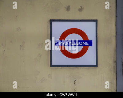 Marylebone Tube Station Zeichen Stockfoto