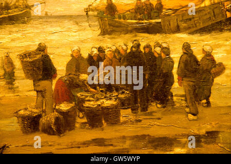 "Angeln Nelken in breaking Waves" 1875-1885 Hendrik Willem Mesdag Detail der Malerei Stockfoto