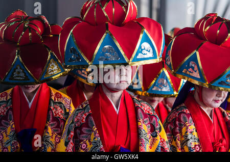 Japanischen Tänzer, okinawa Folklore. Stockfoto